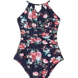 Floral High Neck Swimsuit